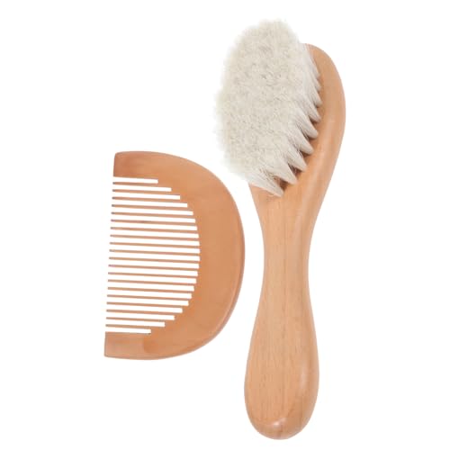 TOVINANNA 2pcs Baby Hair Comb Set Wooden Comb for Infants Gentle Bathing Brush Simple Practical for Baby's Hair Care