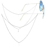 GORGECRAFT Cadena de Metal para Gafas de Sol 2 Colores Dorada Y Plateada 2cm de Largo Doble Capa con Correa para el Cuello con Presillas Antideslizantes Y Cierre de Langosta para Hombres Y Mujeres.