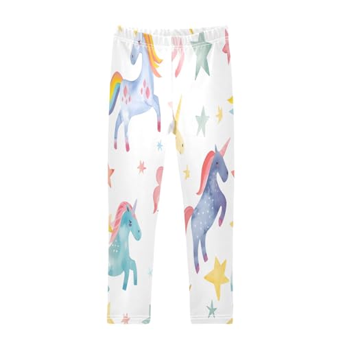 Toddler Girls Leggings Printed Yoga Pants Leggings Cartoon Watercolor Unicorn for Kids