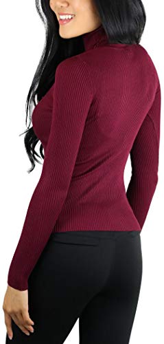 Image of ToBeInStyle Women's Classic Knit Fold Over Turtleneck Pullover