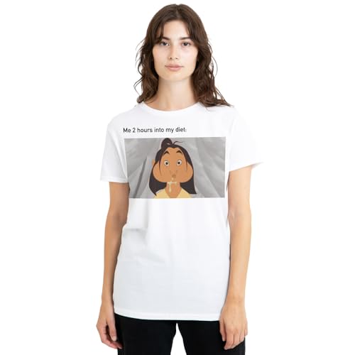 T-shirt Mulan Disney rigolo femme blanc pour surmonter les petits écarts de régime