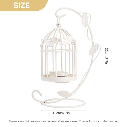 Cyrank CYRANKQMT2ZSFR6I-12 Hanging Birdcage Lantern, Birdcage Candle Holder Metal Tealight Holder Decorative Bird Cages thumb #5