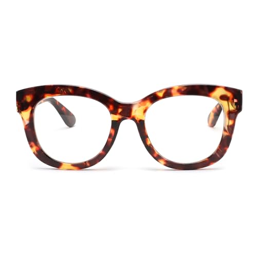 Image of FEISEDY Retro Blue Light Glasses for Women Men, Thick Square Glasses Blue Light Blocking, Anti Glare Digital &Eyestrain B0278