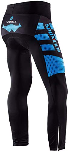 Sponeed Men's Biking Pants Warm Up Cycling Tights Padded Bicycle Cushioned Bike Leggings With Padding Us Xxl Blue #TOP2