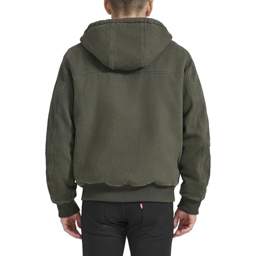 Image of Levi's Men's Workwear Cotton Canvas Hooded Bomber Jacket