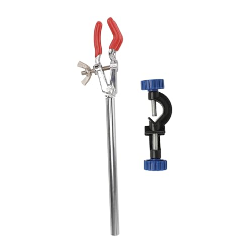 HEALLILY Flask Clamp Zinc Alloy Laboratory Prong Swivel Clamp with Cross Stand for Scientific Research Teaching Experiments Industrial Use