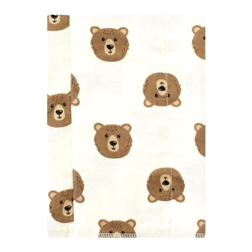 Image of Hudson Baby Unisex Baby Cotton Poly Flannel Burp Cloths, Brown Bear 4 Pack, One Size