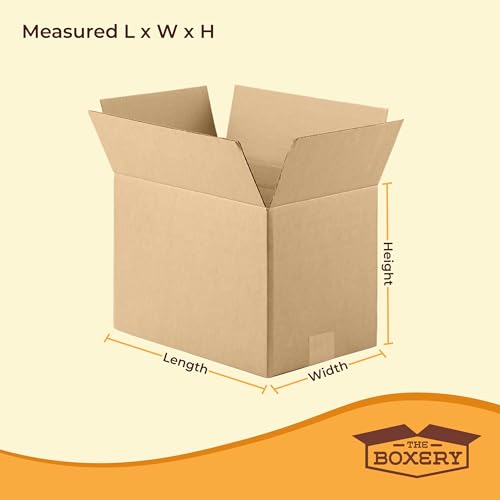 Image of The Boxery 12 inchx9 inchx9 inch Brown /Kraft Corrugated Cardboard Shipping Boxes 25-Pack | Mailing, Packing, Moving & Storage for Business /Home - Durable - Eco-Friendly, Recyclable - Made in the USA