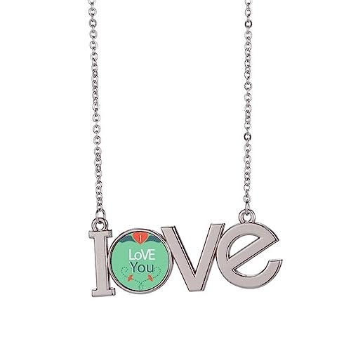 Pendentif I Love You vert taille M pour déclarer votre flamme avec élégance