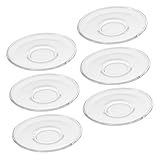 WESIEVYA 6 Stück Runde Glasuntersetzer Klare Glasteller Dekorative Untertassen Für Kaffee Snacks Tischschutz