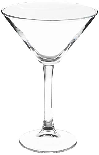 Cascata 8 Ounce Stemmed Martini Glasses Set Of 6 Tempered Martini Glasses - Chip-Resistant Fine-Blown Glass Martini Glass Set Dishwasher-Safe For Martinis Or Cocktails - Restaurantware
