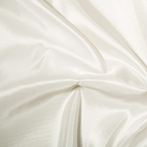 Tissu taffetas en satin de soie métallique ivoire 5m x 140cm pour couture
