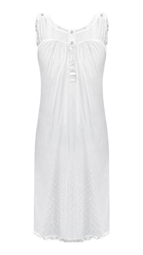 Chemise de nuit en coton de style victorien blanc élégant et raffiné