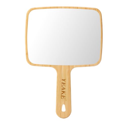 MIRRORNOVA Handheld Mirror, Water Ripples Hand Mirror with Handle for Make up, Square, Silver, Small (4 x 7 inches)