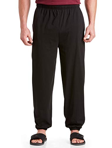 Harbor Bay By Dxl Big And Tall Cinched-Hem Jersey Pants, Black, 6Xl #TOP8