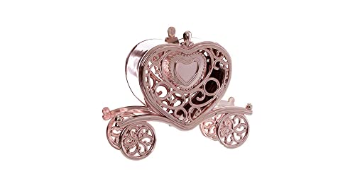 12 carosses à dragées cœur en plastique or (Rose gold)