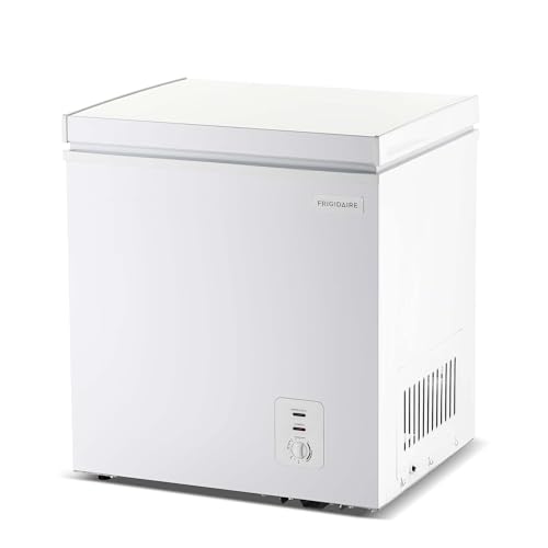 Frigidaire Chest Deep Freezer, 2.0 Cu. Ft. Capacity, Adjustable Thermostat-Removable Vinyl Coated Wire Basket-Easy Defrost Drain- Garage Ready- Pearl White