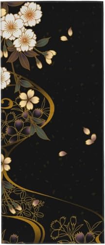 美しい桜 花柄 日本 和風 タオル フェイスタオル マイクロファイバー ホテル仕様 ふわふわ 柔らか肌ざわり ハンドタオル 吸水速乾 薄手 バス用品 プレゼント 12x27.5in