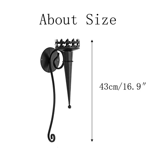 Wall Candle Holder For Pillar Tea Light Candles Decorative Candle Sconces Hanging Black Metal Wall Decorations With Modern Art Design For Living Room, Bathroom, Dining Room, Set Of 2 #TOP3