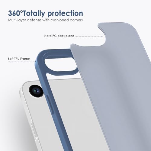 Image of TENOC Phone Case Compatible with iPhone SE (2nd 2020 and 3rd 2022 Generation) & iPhone 7 & iPhone 8, Dark Blue Case Translucent Protective Bumper Matte Hard Back Cover for 4.7 Inch