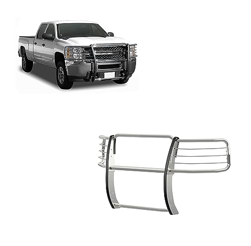 Image of Black Horse Grille Brush Bumper Guard Modular Stainless Steel Compatible with 2014-2018 Chevrolet Silverado 1500-17GT27MSS