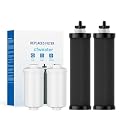 Water Filter Replacement Compatible with Berkey Water Filter System NSF/ANSI 42&372 Certified, 2 Activated Carbon Filters and 2 Fluoride Filters for Berkey Big, Travel, Royal Series (Pack of 4)