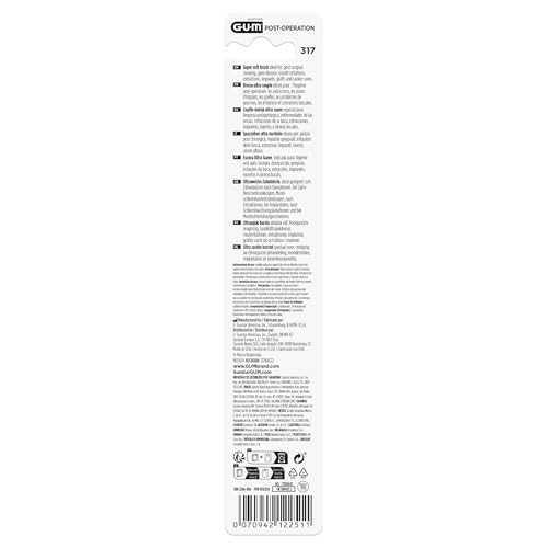 Image of GUM Post-Surgery Toothbrush, Super Soft Bristle, 1 Count, Pack of 3