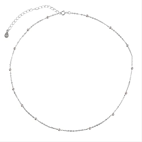 Collier tour de cou en chaîne de liens dorés et perles fines