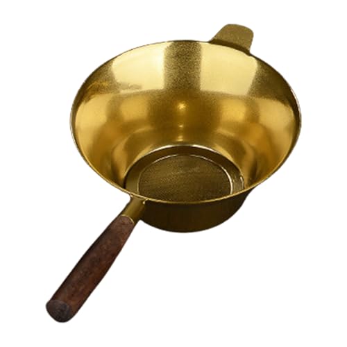 Infusor de té de acero inoxidable, recipiente para infusiones, diseño con mango de madera, para teteras