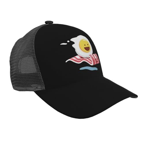 Bacon and Eggs Mesh Baseball Cap - Classic Adjustable Peak Cap, Trucker Hat for Men & Women