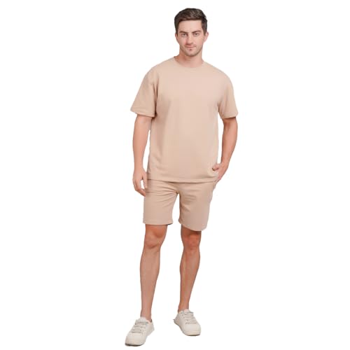 Image of Men's Cord Set T-Shirt and Shorts | Casual Matching Outfits for Men | Comfortable Summer Activewear, Gym, Sports & Lounge Wear | Night Wear Suit for Men