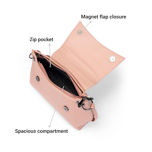 Image of Mochi Women Casual Faux leather Soft Body Magnet closure Solid Sling Bag