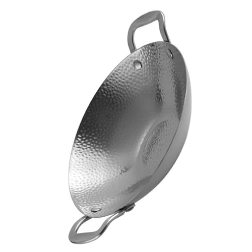 CONGARTENO olla para cocinar antiadherente doble ollas de cocina cocinando sartén acero inoxidable sartenes acero inoxidable paelleras cacerola wok olla de acero bote de ramen Silver
