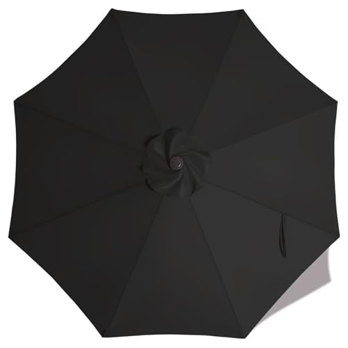 Image of ABCCANOPY 9ft Outdoor Umbrella Replacement Top Suit 8 Ribs (Black)