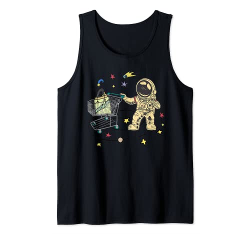 Funny Astronaut Spaceman Travel To Grocery Galaxy Need Space Tank Top