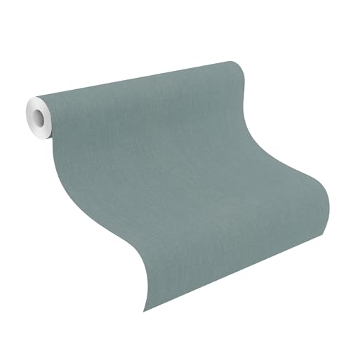 Rasch Wallpaper 633184 - Plain Non-Woven Wallpaper in Teal Green from The Color Your Life Collection - 10.05 m x 0.53 m (L x W) - Image 2