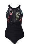 GULITA – GULITA Damen Einteiliger Badeanzug High Neck Strandmode Bauc
