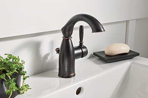 Moen Sarona Mediterranean Bronze One-Handle Single Hole Rustic Farmhouse Bathroom Faucet With Optional Deckplate, Traditional Bathroom Sink Faucet And Drain Assembly, 84144Brb #TOP1