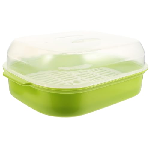 WATIIFUFU 1Pieza Vapor Microondas para Cocción de Ecológico y Práctico con Orificio de Ventilación para Cocina y Refrigeración Verde