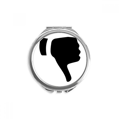 Miroir rond de poche DIYthinker avec motif silhouette ridicule pour maquillage nomade