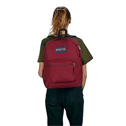 Image of JanSport Cross Town Backpack 17 inch x 12.5 inch x 6 inch - Simple Bag for Everyone with 1 Main Compartment, Front Utility Pocket - Premium Class Accessories - Russet Red
