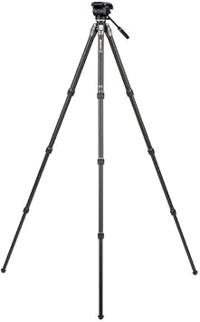 Benro Tortoise Columnless with Leveling Base Carbon Fiber Three Series Tripod with S4PRO Flat Base Video Head, 4 Leg Sections, Twist Leg Locks, Padded Carrying Case (TTOR34CLVS4PRO)