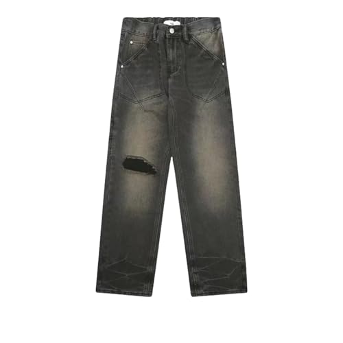 Jeans homme ample à couture droite robuste et finitions soignées