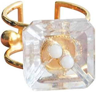 Amazon ジュンコパリ Junco Paris ヴィンテージ ガラスボタン スクエア リング L リング 通販