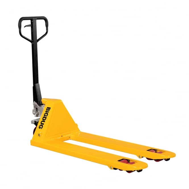 BiGDUG Essentials Pallet Truck - 2500kg Capacity - Fork Size 550w 1150d mm - UK & Euro Pallets PU Wheels (Yellow)