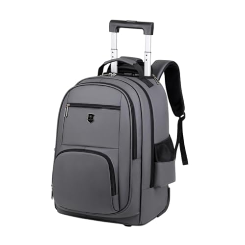 BaotyJie Mochila con Ruedas Maleta con Ruedas de Gran Capacidad con asa Mochila con Ruedas Equipaje de Mano Bolsa de Negocios para Adultos en la Escuela, Gris
