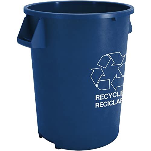 Image of SPARTA Bronco Recycle Container with Handles for Kitchen, Restaurants, And Office, Plastic, 32 Gallons, Blue, (Pack of 4)