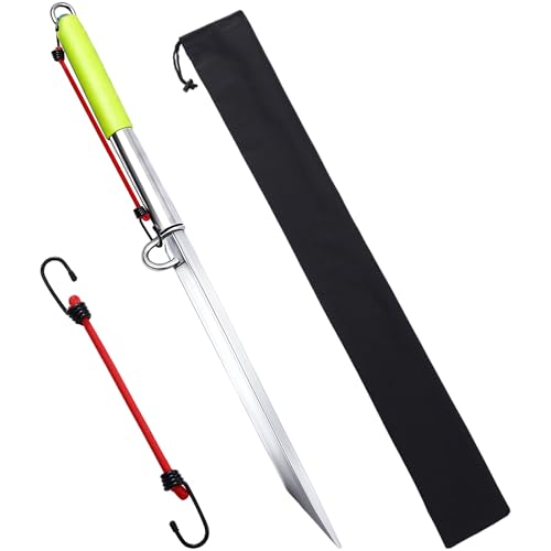 Tasdurian 39 Inch Heavy-Duty Sand Spike Boat Anchor with Neon Green Handle Self Hammering Beach Spike Anchor for Small Boats Jet Skis and Kayaks for Shallow Water Shore Sandbar Beaches