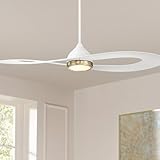 Possini Euro Design 52' Possini Euro Obi Matte White CCT LED Damp Ceiling Fan with Remote