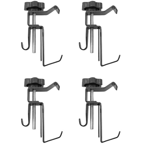 Image of TAODAN 4PCS Stainless Steel Adjustable Brick Hook Clips 2.63x1.77inch Outdoor Heavy Duty Brick Wall Hooks For Halloween Hanging Plants Colourful Lights Socks Picture Frames Wreaths Crafts Black